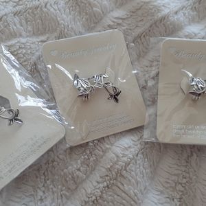Lot of 3 sterling silver ear cuffs